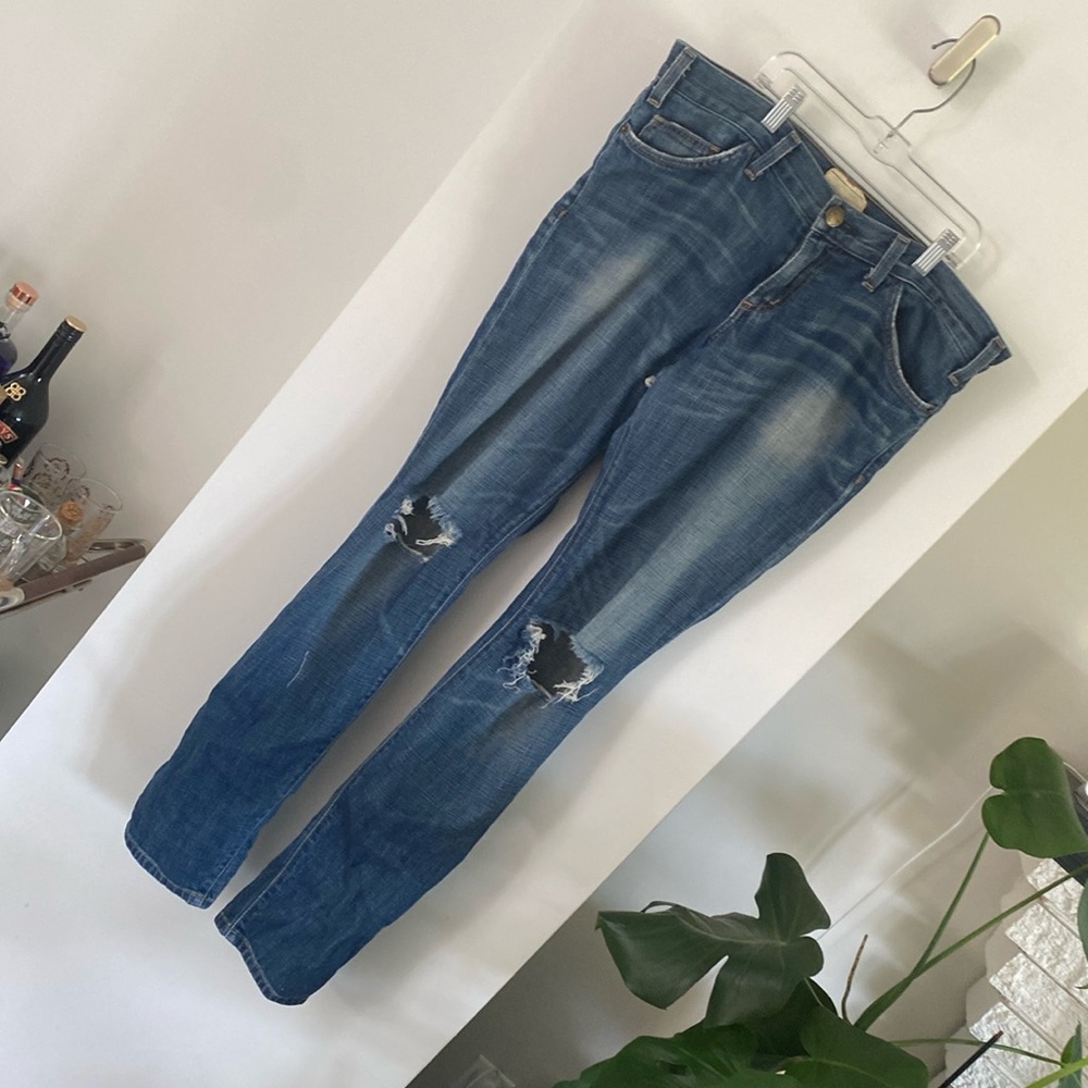CURRENT ELLIIOT THE SKINNY EASY LOVE DESTROY jeans ripped 31